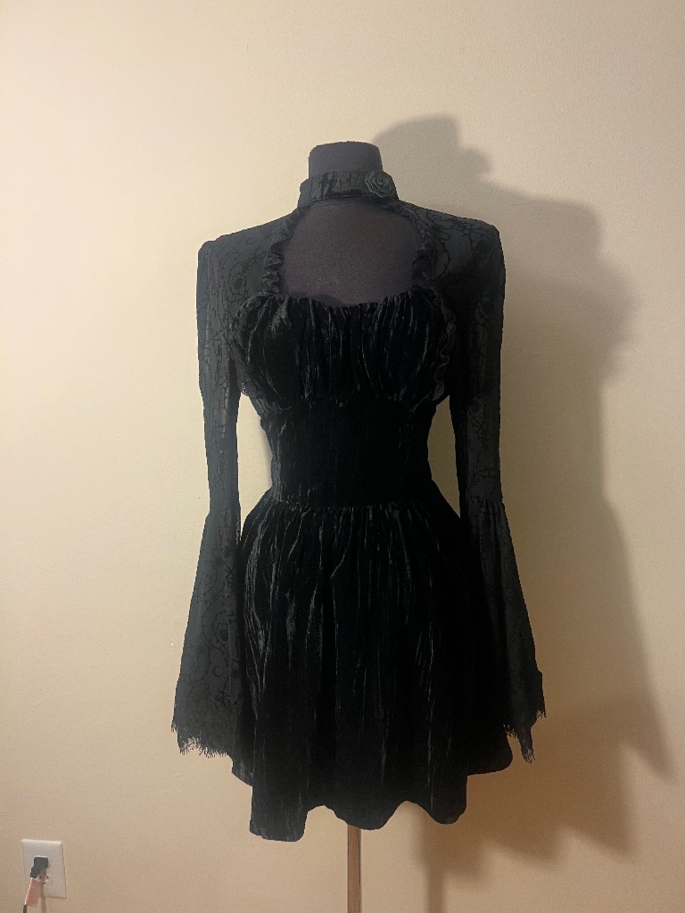 Dark in Love Velvet Gothic Mini Dress